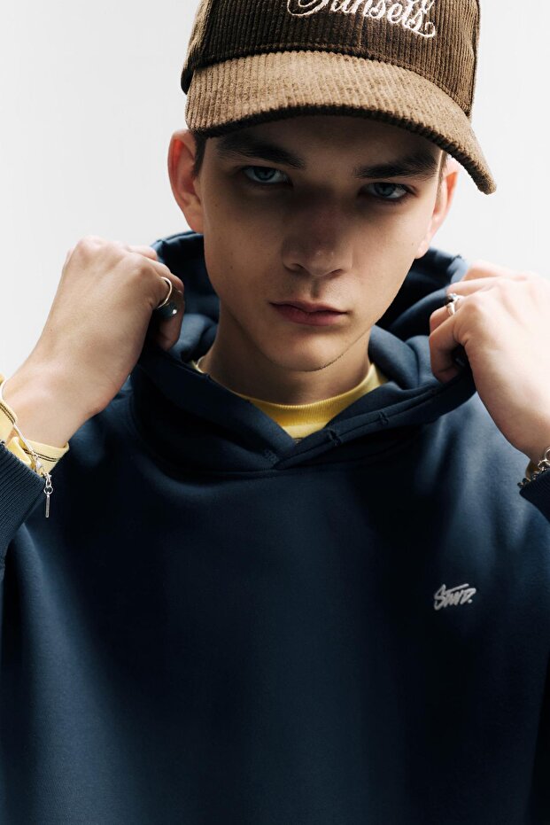 STWD logolu kapüşonlu sweatshirt - 1