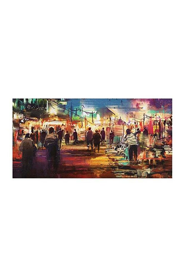 لوحة فنية جدارية متعددة الألوان بدون إطار 30 × 15 سم