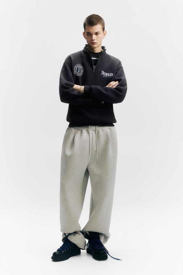 Fermuarlı dik yaka Peanuts sweatshirt - 2