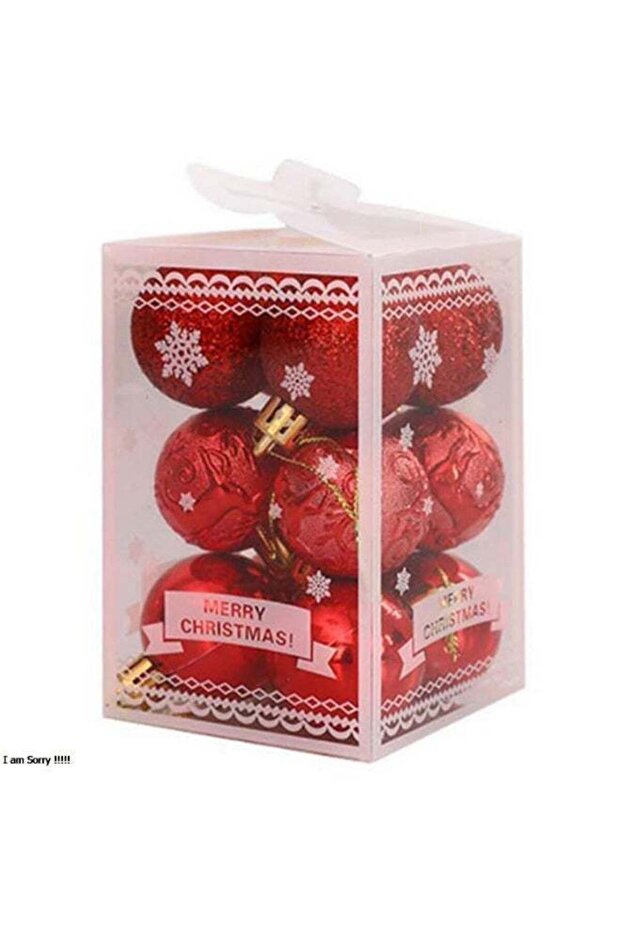 Hanging Balls Set of 6 - Red Decorative Ornaments