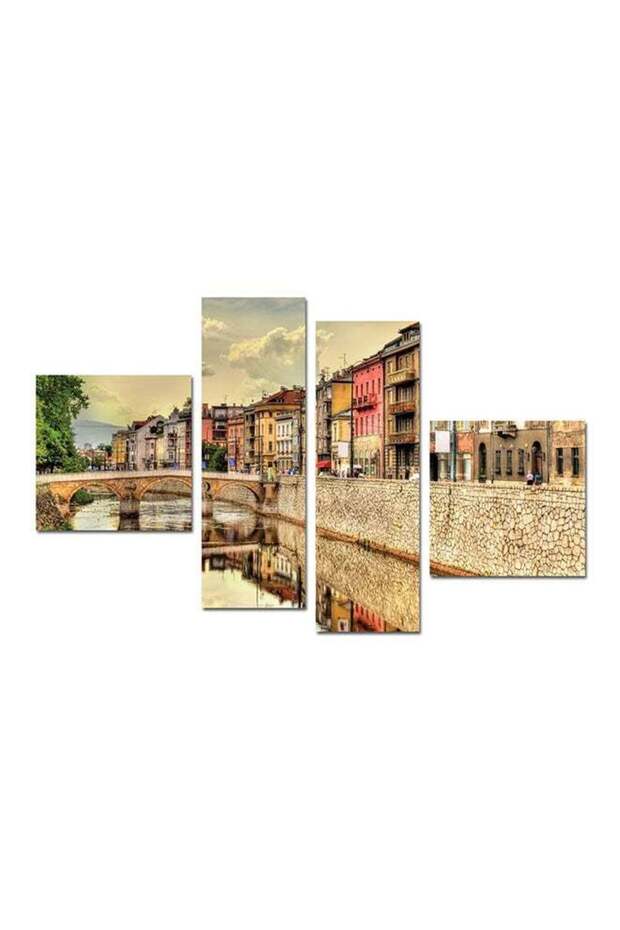 لوحة حائط بدون إطار للديكور الحائطي بيج / أخضر 100x60x0.3 سم