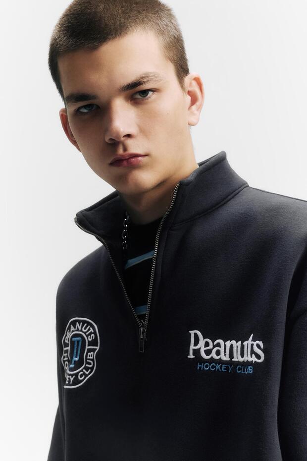 Fermuarlı dik yaka Peanuts sweatshirt - 5