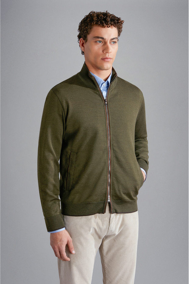 MEN'S ZIPPED PULLOVER C.W. WOOL - 1