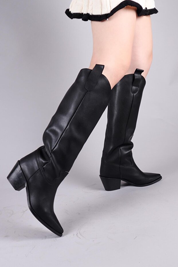 Μπότες KANDİ Cowboy Pull-On ΜΑΥΡΕΣ - 3