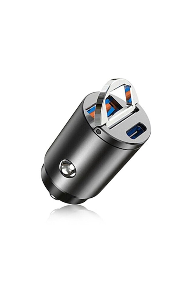 Incarcator auto metallic, SuperFastCharge, Tip C, USB