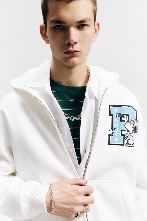 Fermuarlı kapüşonlu Peanuts sweatshirt - 5