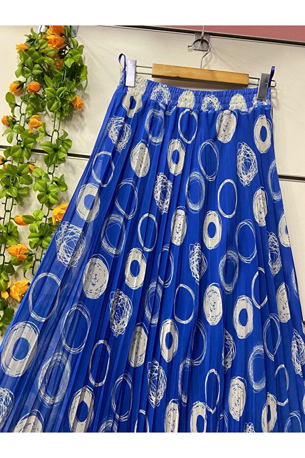 Patterned Chiffon Boho Lined Flared Skirt - 2