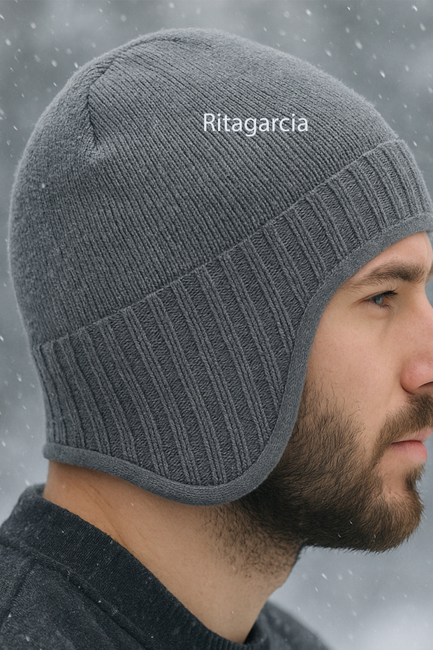 Unisex Fleece-Lined Earflap Beanie - Windproof Thermal Winter Beanie