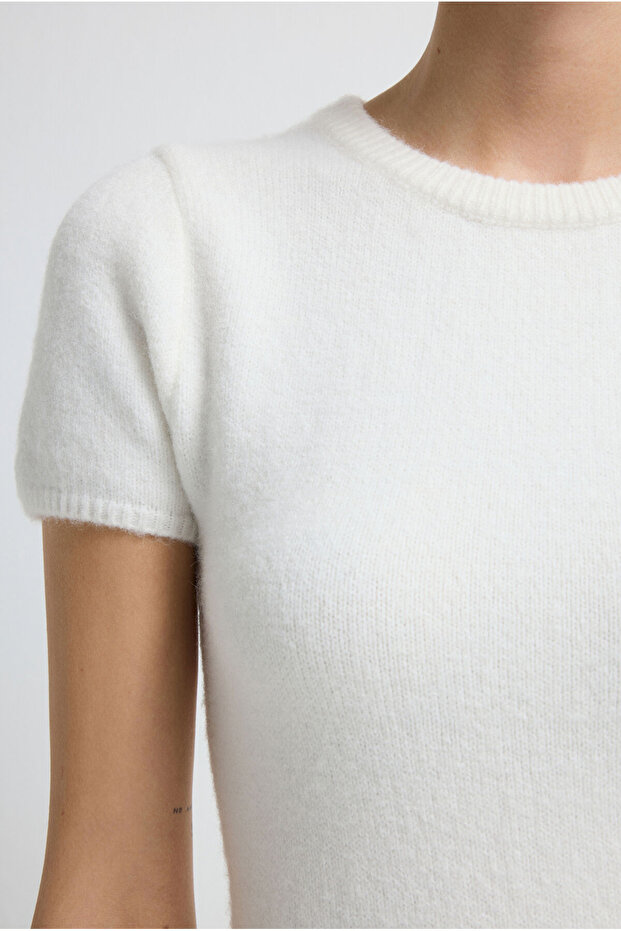 Volanlı Kısa Triko Elbise - 3