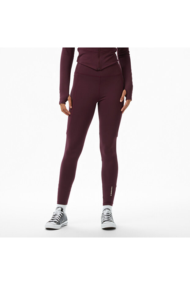 Kadın Bordo Tayt - 3