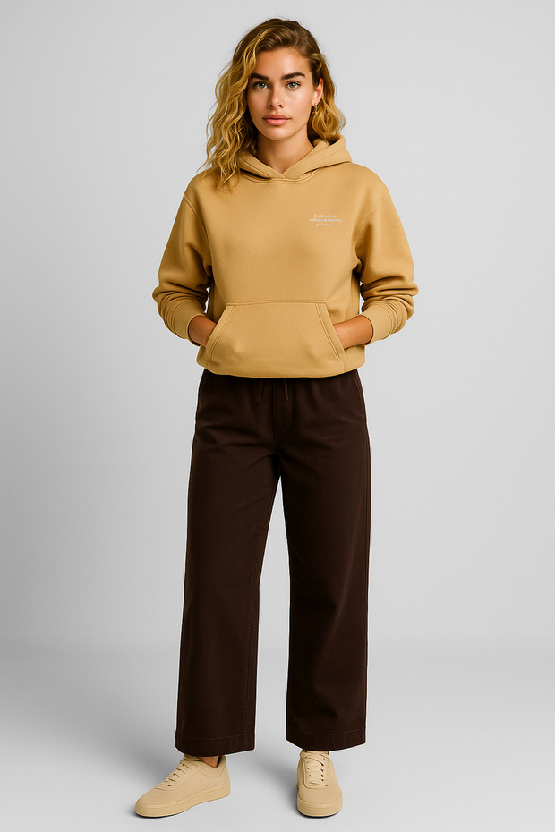 Women's Thinky Printed Sweatshirt 100% Cotton - Yellow