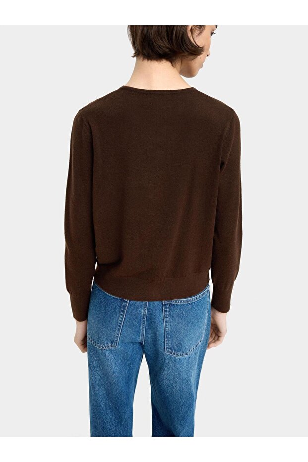 Kalp Düğmeli Örme Hırka - 3