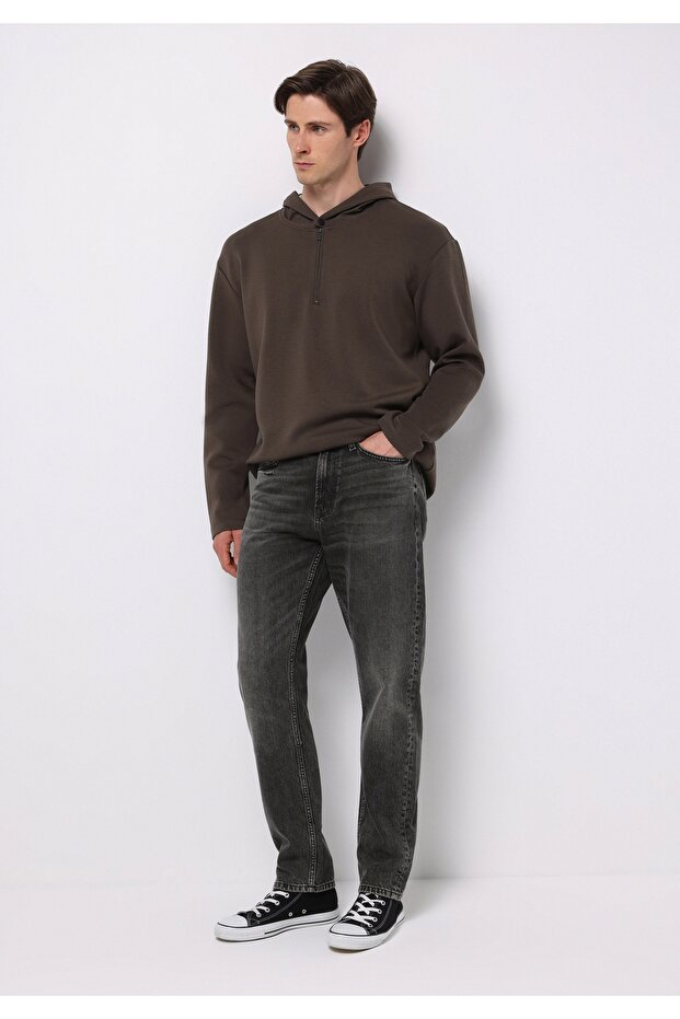 Loose Tapered Fit Men's Black Jean Pants