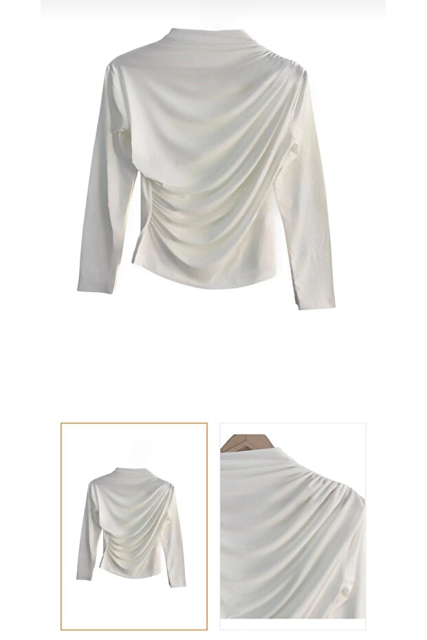 DRAPELİ BLUZ SANDY KUMAŞ - 1