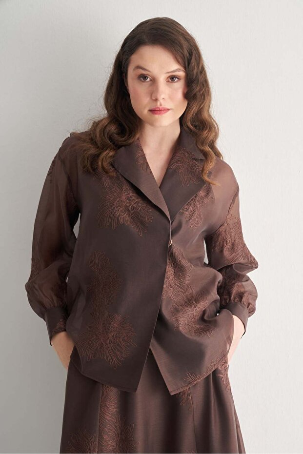 İşlemeli Kemerli Bluz - 2