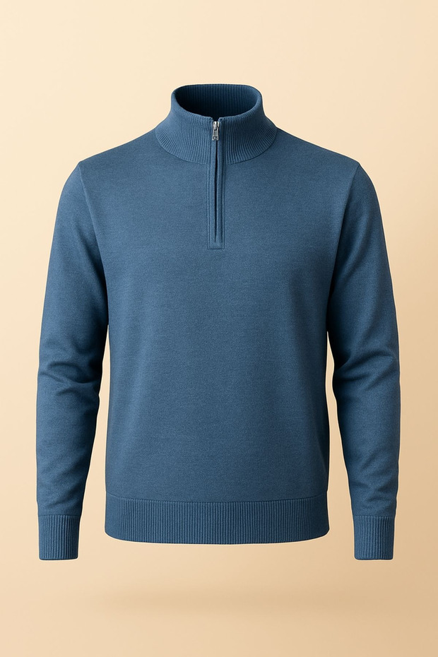 Yukon Havacı Men's Half-Zipper Stand Collar Men's Knitwear