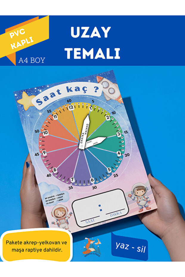 Clock Learning Metaryeli, Space Themed, Summer Sil Clock Activity