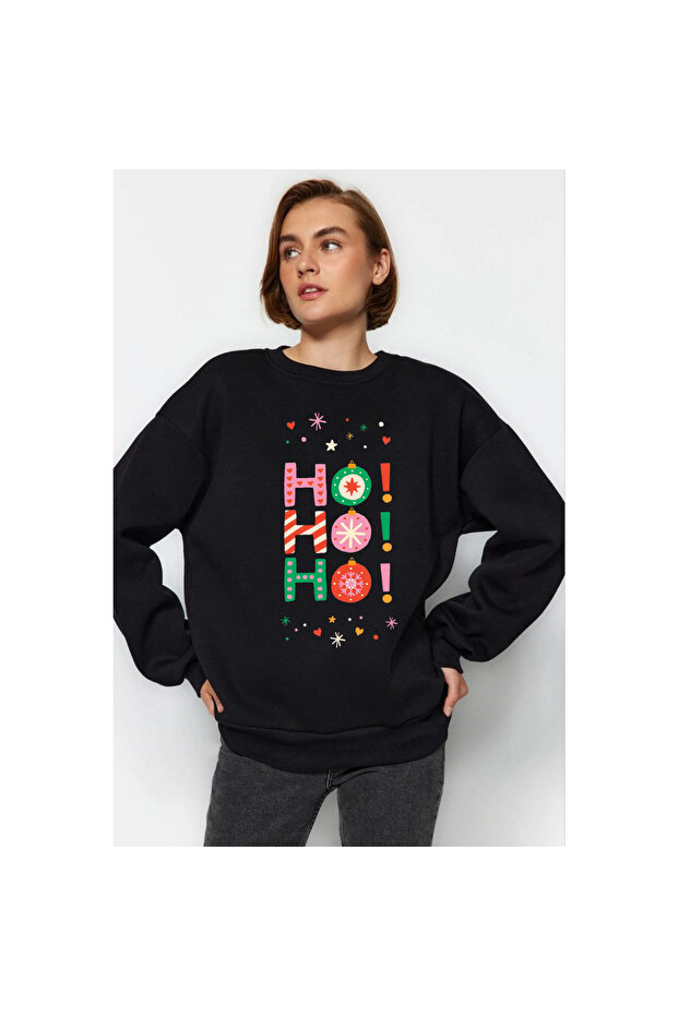 New Year - New Year's Eve Printed Crew Neck 3-Thread Sweatshirt
