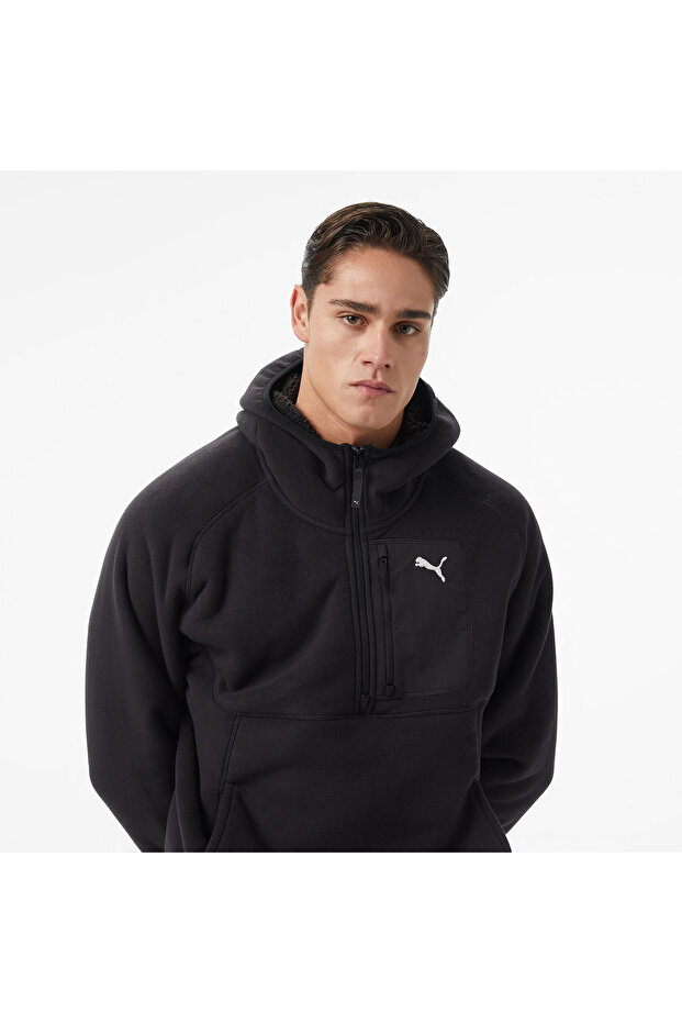 tech Half Zip Erkek Siyah Sweatshirt - 4