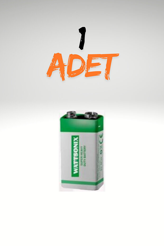 harry 1 ADET 9 Volt Pil - 9V Oyuncak Araba Drone Kumanda Pili -9Volt Çift Başlı Kare Pil