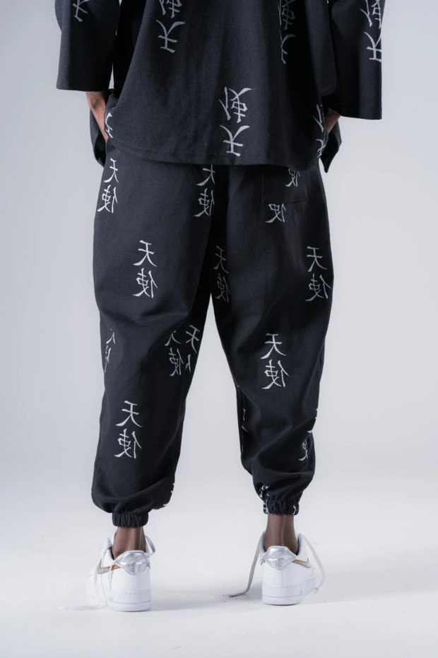 بنطلون شالوار منقوش بخصر مطاطي - 3