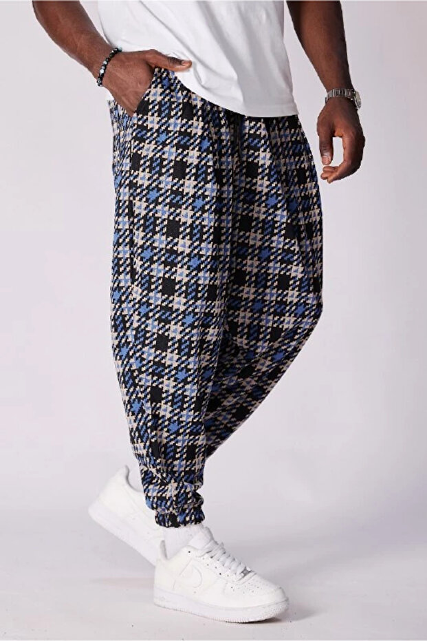 بنطلون شالوار منقوش بخصر مطاطي - 1