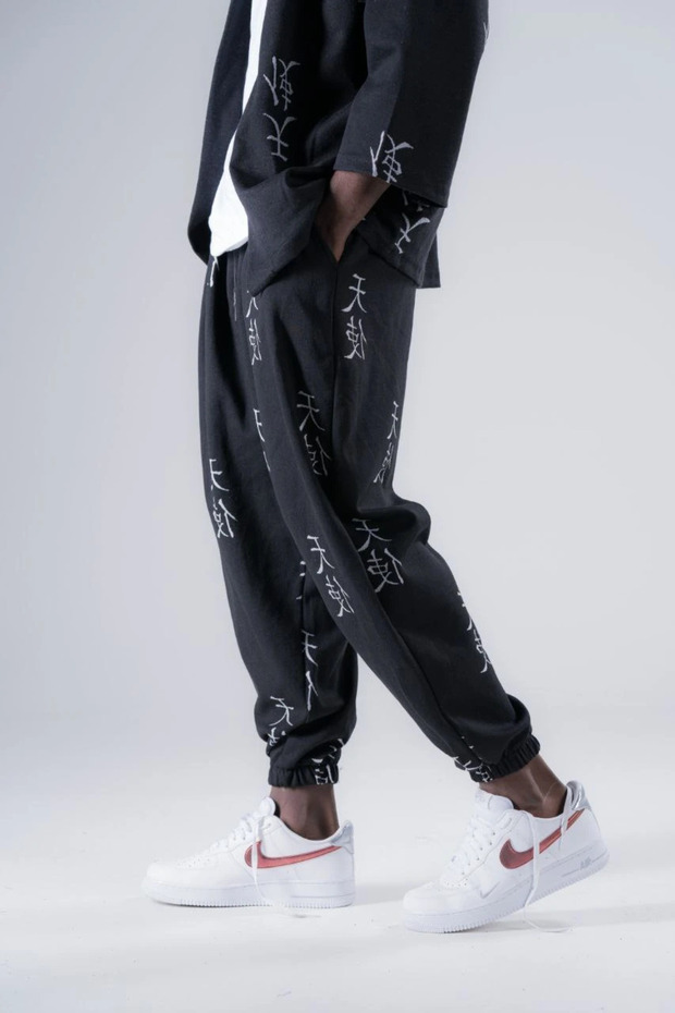 بنطلون شالوار منقوش بخصر مطاطي - 2