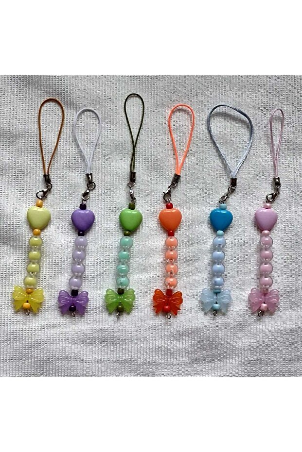 Elegant Phone Charm Made with 6 Different Patterns, Phone Strap, Bag Decoration, Wallet Decoration