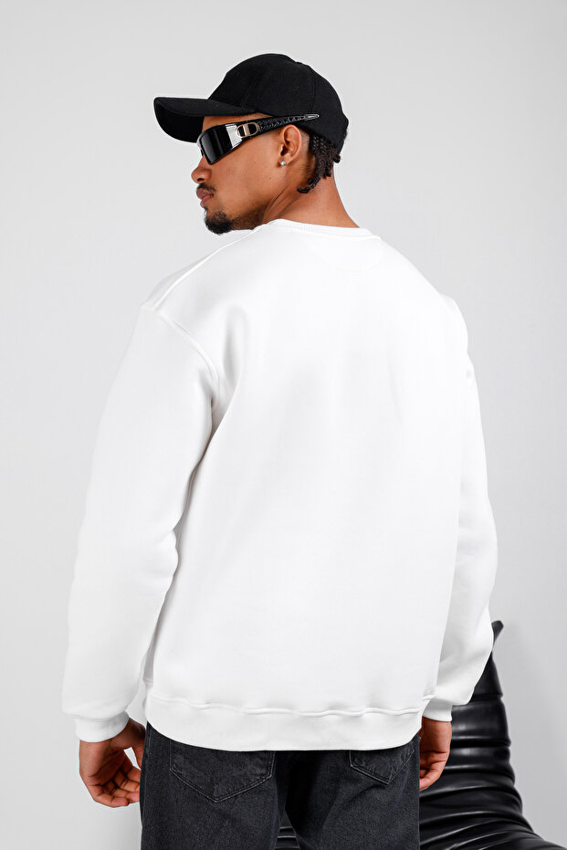 Basic Oversize Erkek Sweatshirt - 4