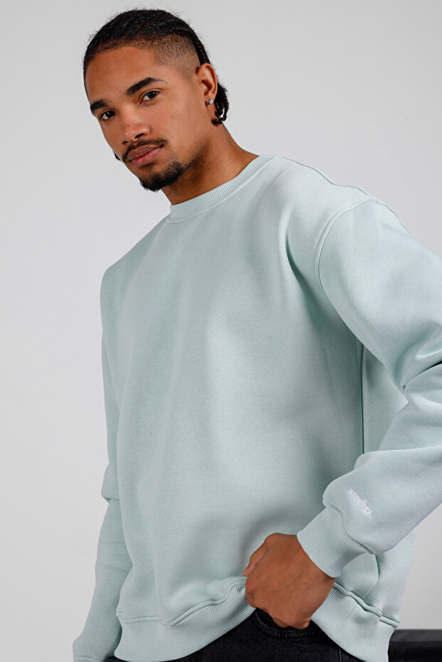 Basic Oversize Erkek Sweatshirt - 4