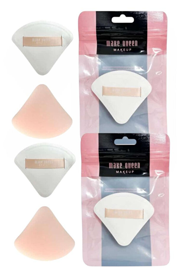 Makeup powder sponge, washable, triangular shape - 2 pieces - 1
