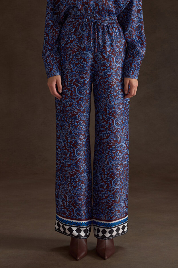 Desenli Viscon Pantolon - 2