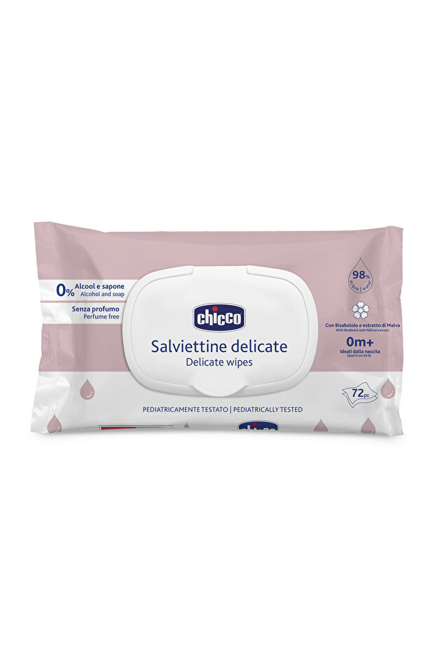 Delicate Wipes (72 Pcs with Flip Cover) 0m+