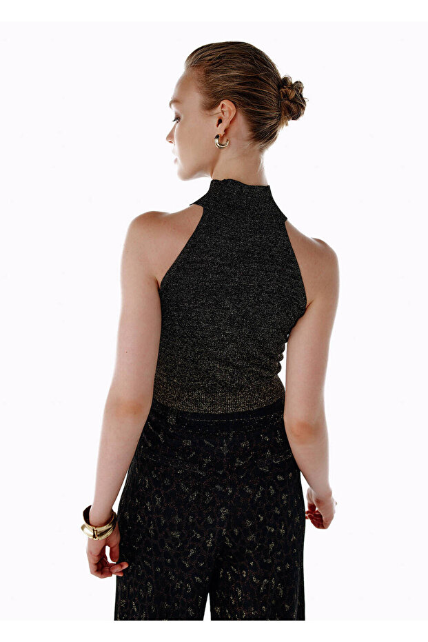 Leopar Desenli Triko Üst - 5