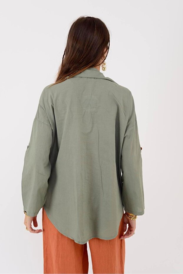 23019 Krizantem Dantelli Gömlek - 4