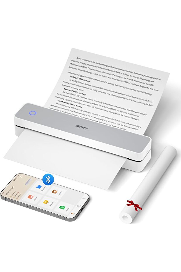 Portable Thermal Printer, MT610 Pro Wireless for Travel, 300DPI Bluetooth Inkless Printer