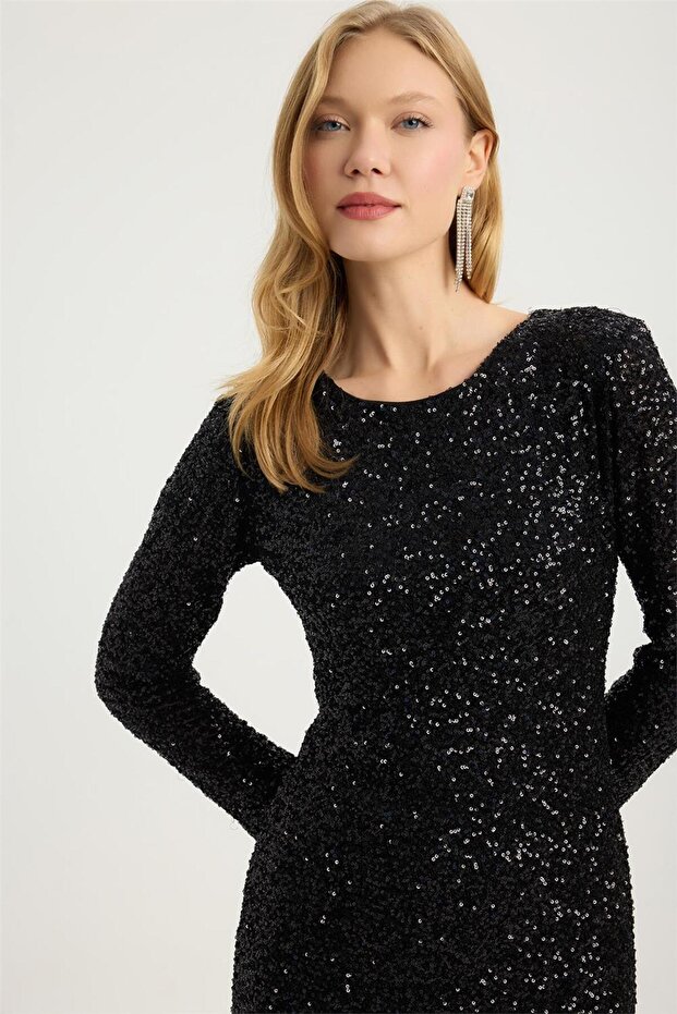 Full Payetli Elbise - 4