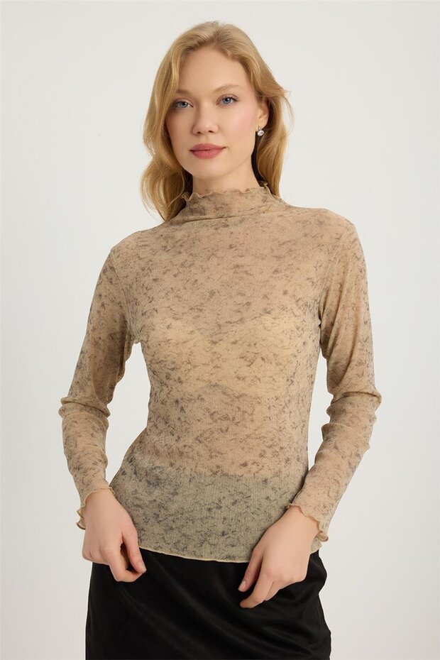 بلوزة منقوشة بنقشة هارلي - 1