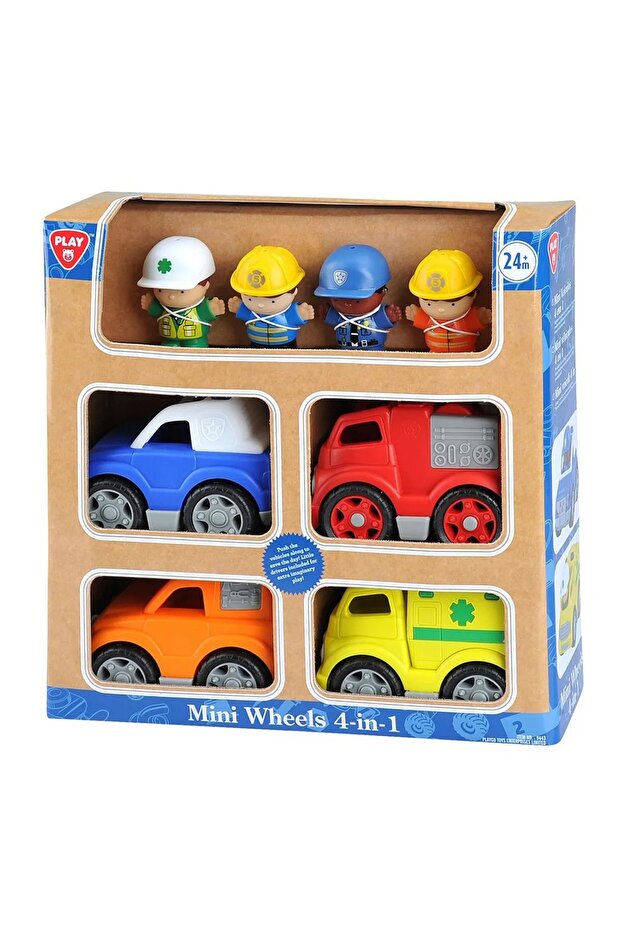 MINI WHEELS 4-IN-1 (AMBULANCE, FIRE ENGINE, POLICE CAR, ROAD RECOVERY)
