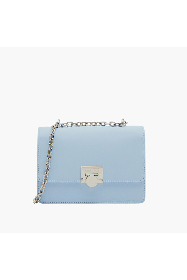 Solid Crossbody Bag with Chain Strap