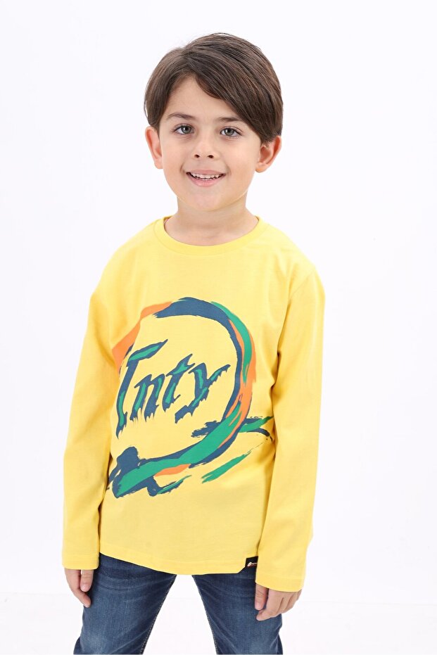 Boy's Printed Crew Neck Long Sleeve T-Shirt