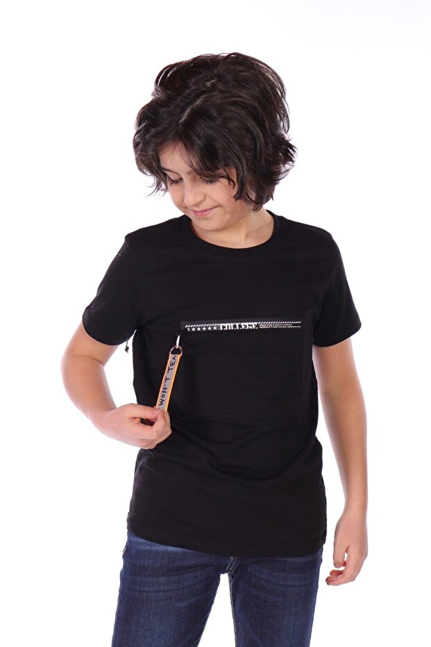 Boy's Printed Crew Neck Short Sleeve T-Shirt
