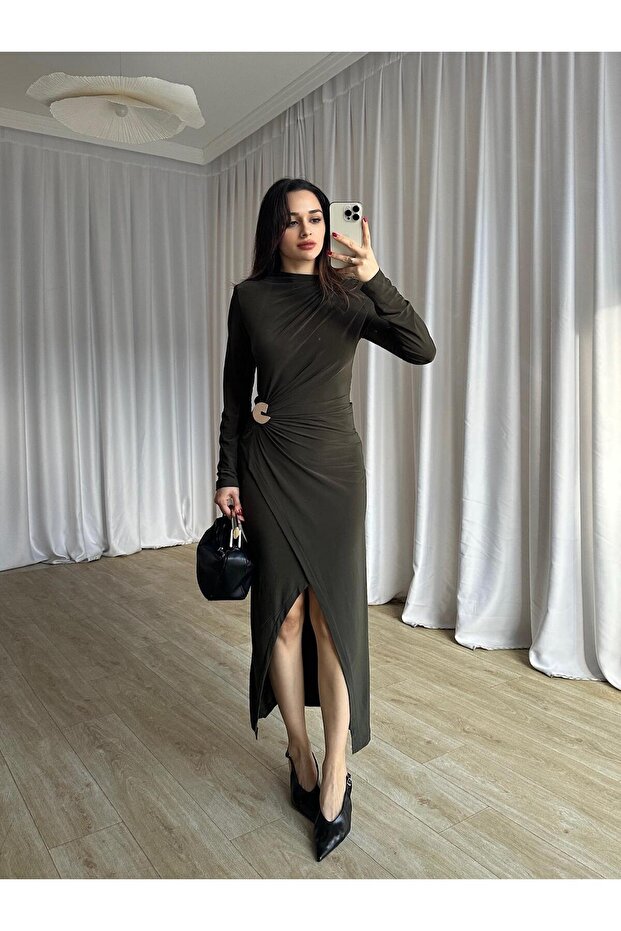 DEAD Midi Elbise 8564 - Haki - 2