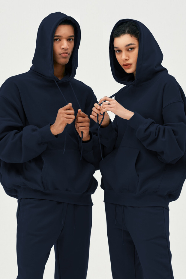 Unisex 3 Yarn Sha Fleece-Lined Sweatshirt Set Suitable for Couples to Use (Single)