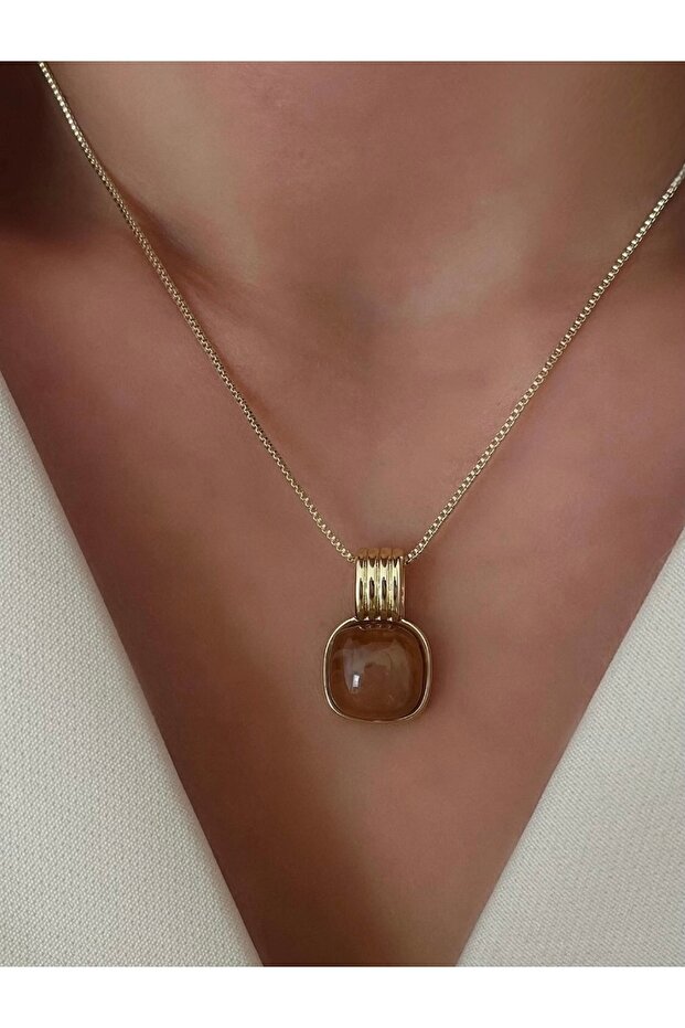 Çelik Agatha Kolye - 1