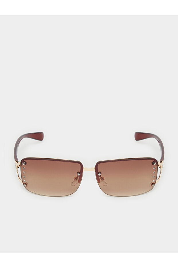 Rimless Rectangle Sunglasses - 3