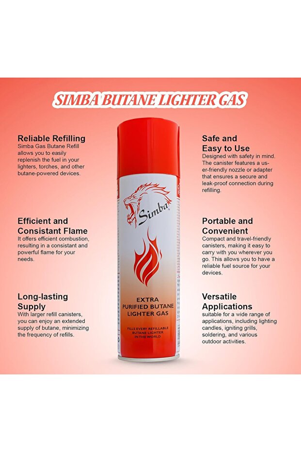 AFS Simba Simba Extra Purified Butane Lighter Gas Refill (139g ...