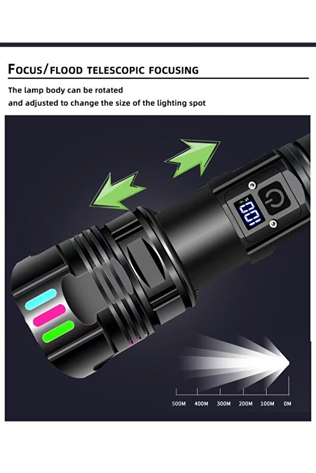 Rechargeable LED Flashlights, Super Bright Zoomable Flashlight with 5 Modes, with LCD display - 5