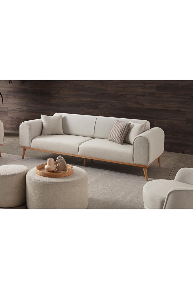 Paris 3'lü Koltuk Krem - 3