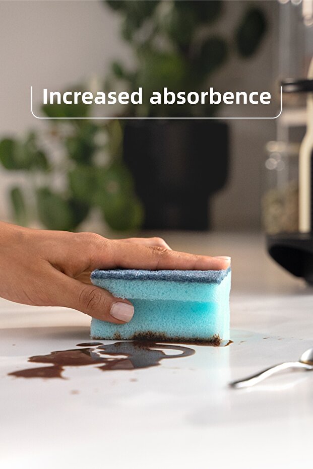 إسفنجة غسيل الأطباق المموجة برو كلين، 3 قطع - 6
